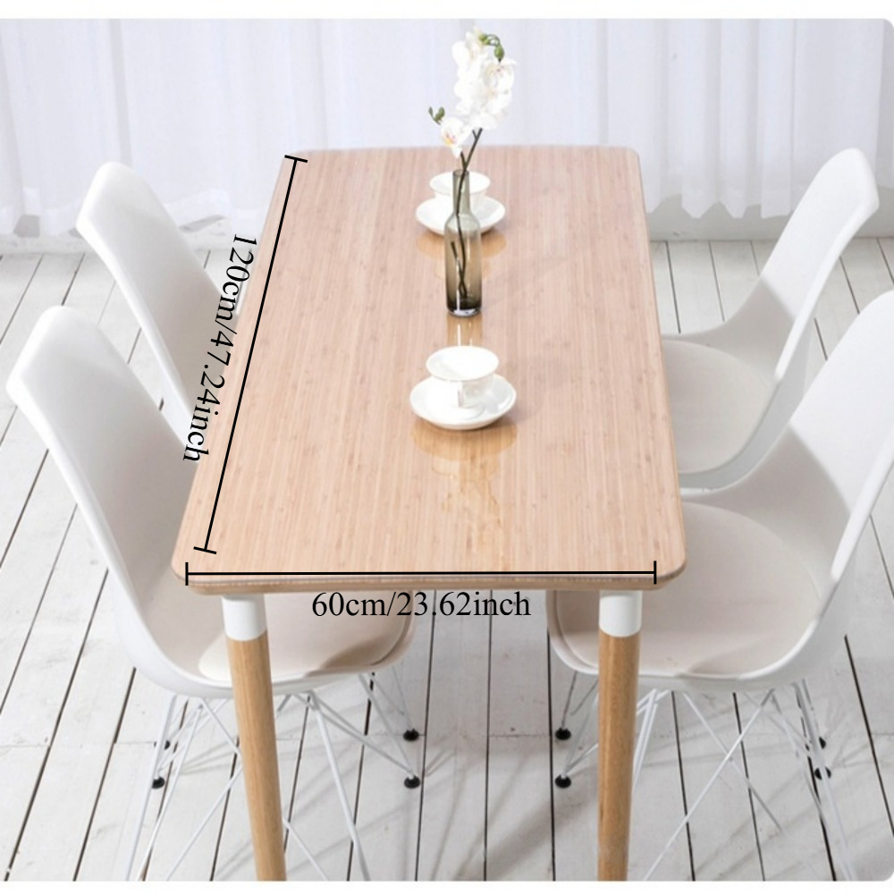 TEMU Tapete de mesa transparente 60x120 cm, 1 pieza/juego, PVC de vidrio suave de 1 mm de grosor, resistente al desgaste y antideslizante, para mesas