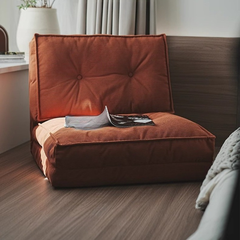   new lazy sofa suitable for home office living room dual use single sofa small apartment for home floor chair beige style   bedroom sleep folding sofa bed
