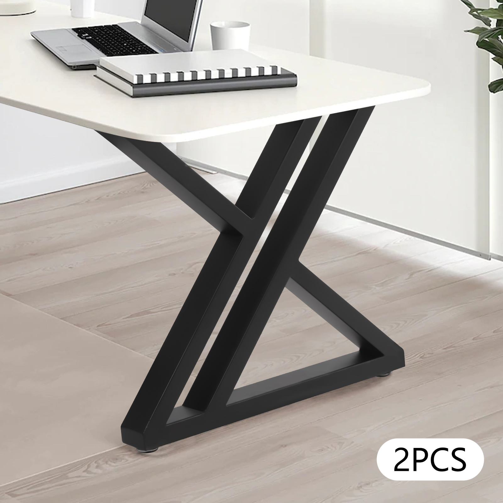 TEMU 16 Inch Square Tube Furniture Legs 2pcs - Black, High-quality, Anti-slip, Suitable For Installing Or Replacing Old Or Damaged Furniture Legs Of