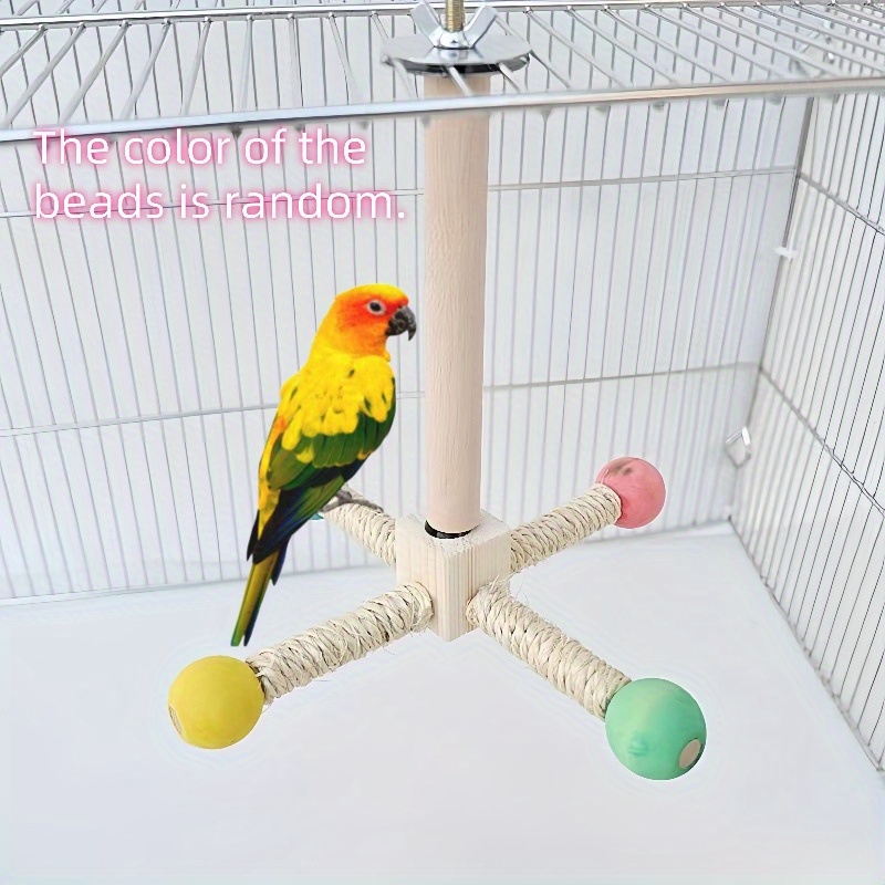 

1pc Wooden Toy Rotating - Interactive Chewing And For Boredom , Foraging And , Hanging Playstand For Cockatiels, , And Small Parrots