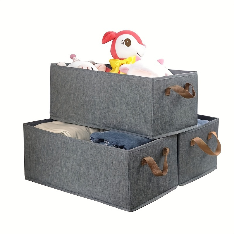 

Ensemble de 3 de Rangement Pliables de Style Vintage avec Poignées Durables - Parfaits pour de Vêtements, Jouets & Livres, Rangement Sous le Lit