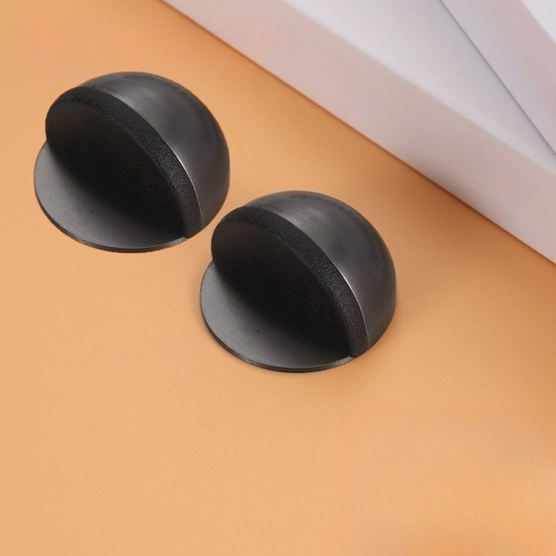 TEMU Stainless Steel Half Dome Floor Doorstop, Self-adhesive Wall Protector For Doors, Suitable For Living Rooms, Bedrooms, Bathrooms, And Offices