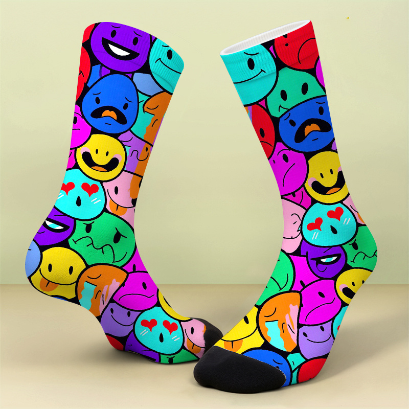 TEMU Un conjunto de calcetines con estampados y diseños coloridos. Calcetines de - Un surtido animado de con corazones. Un regalo , , transpirable y