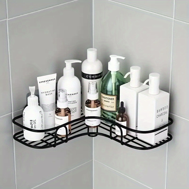 TEMU 1pc No Corner Shelf, Bathroom Shelf Rack, Bathroom Toilet Wall Mount Tripod, Storage Rack