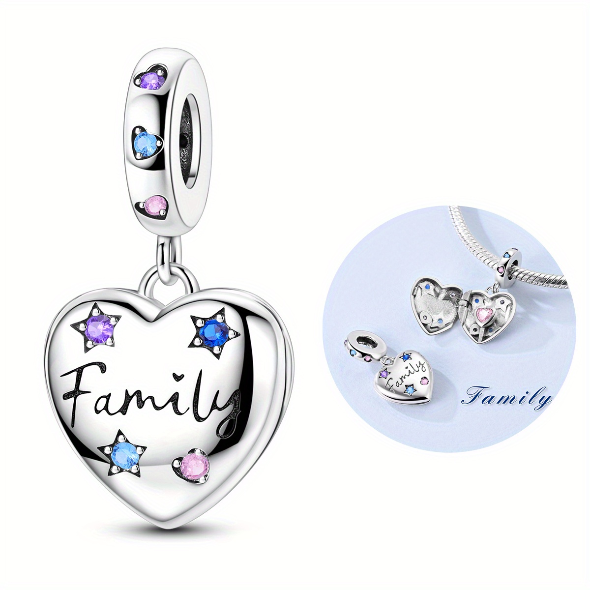 E-shop 1 Stück Silberfarbener Unendliche Liebe Charm-Perlenanhänger – Perfektes Geschenk für die Feiertage, geeignet für Schlangenarmband DIY