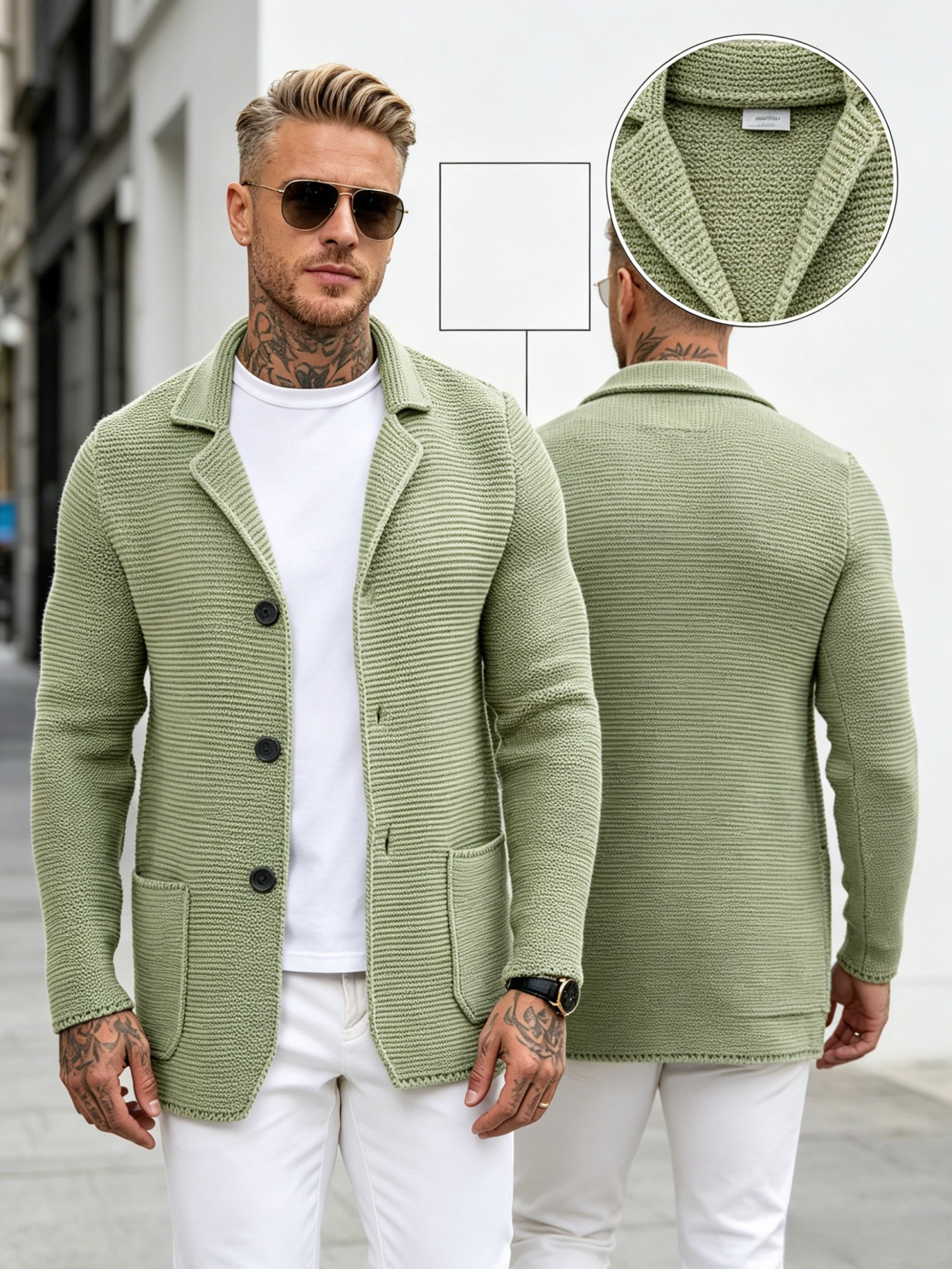 Artikelbild neue herbst/winter freizeit-strickjacke, vielseitiger pullover-cardigan, herren-reversblazer, europäischer amerikanischer modischer herrenpullover