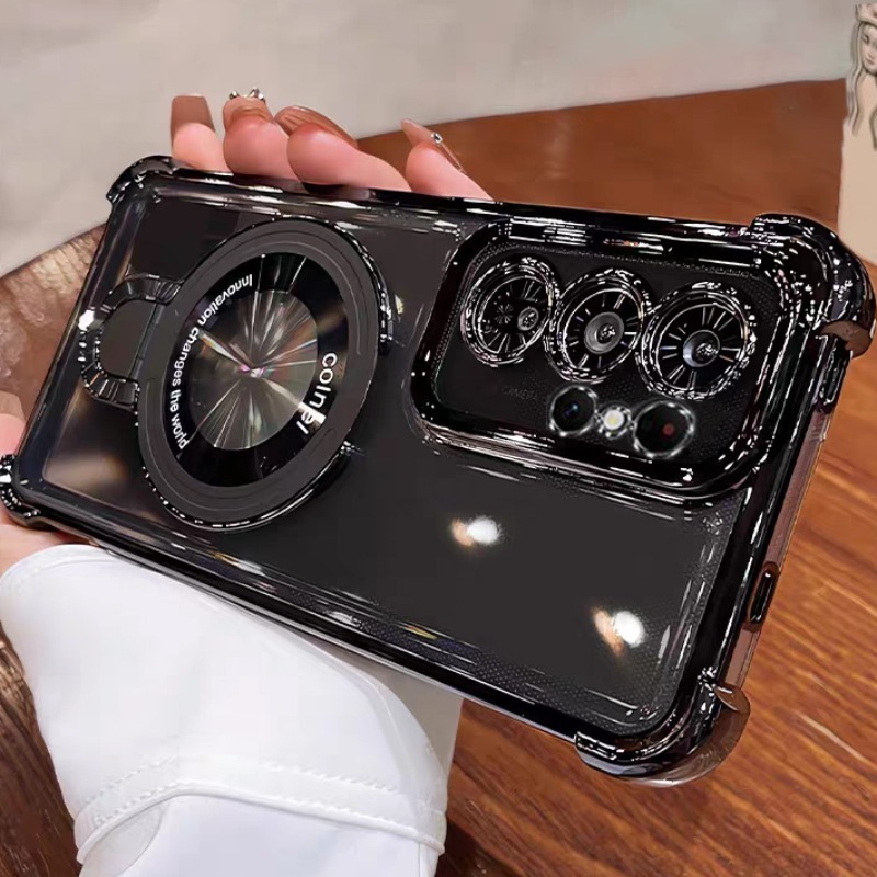 Image of Phone Case - Phone Case - Luxury Magnetic Transparent Hard Case Compatible With For Galaxy S25, S24, S23, S22 , And Fe Edge, Designed For Wireless Charging