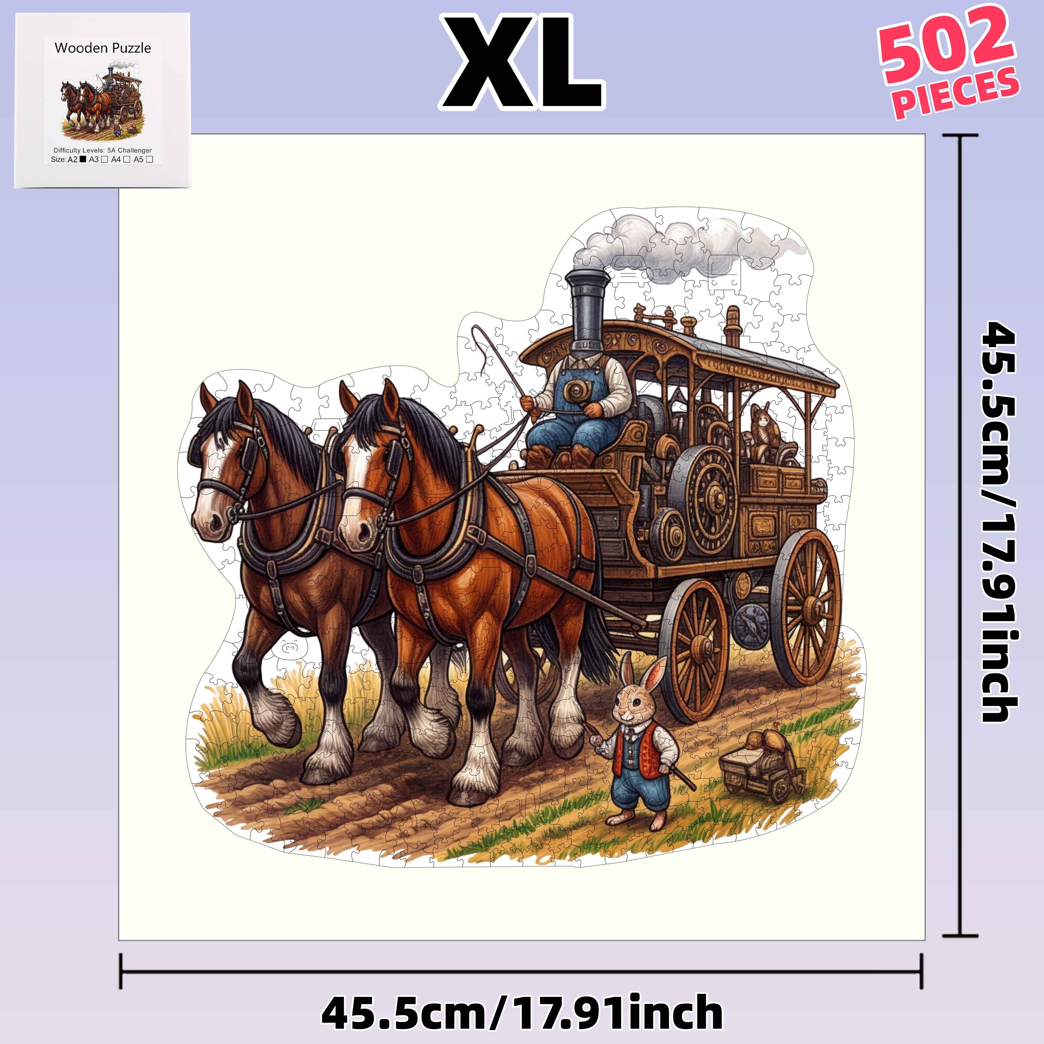 502pcs Steam Carriage Racing Through The Countryside Puzzle