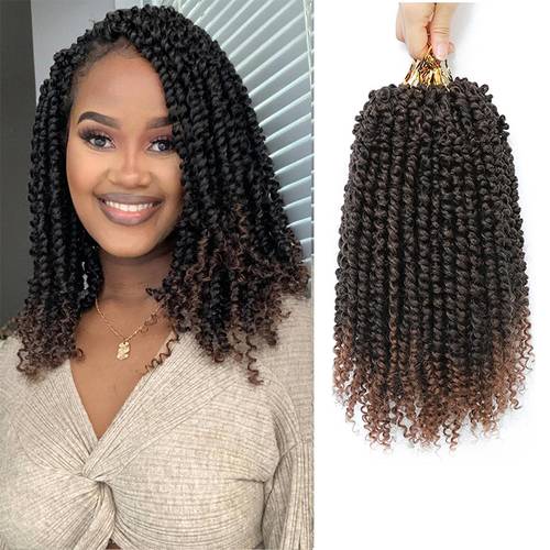 12 inch passion twist crochet hair 3 packs pre twisted passion twist hair pre looped crochet braids short twist hair with curly ends soft bohemian crochet hair extension