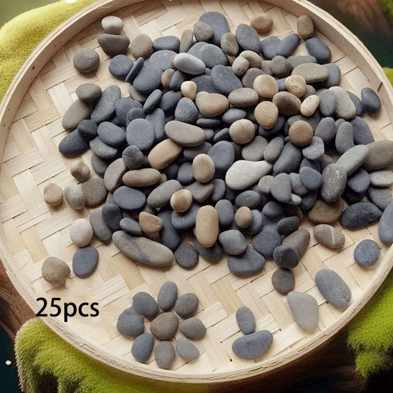 TEMU Natural Stone Material In Random Colors, Smooth Flat Stones For Painting, In Sizes, Ideal For Art Decoration, Handicrafts, Fish Tank Decoration,