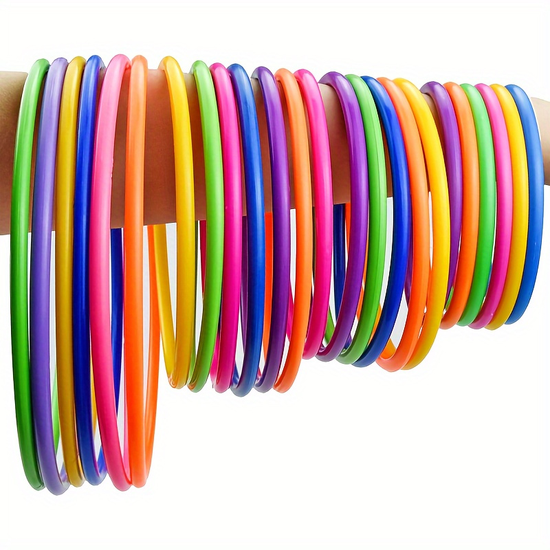 

Set Of 24 Plastic Rings For Tossing, Ideal For And Agility Training, Outdoor Games In The Garden Or Backyard, Bridal Shower Activities, And Game Booths ( In 3 Sizes And Assorted Colors).