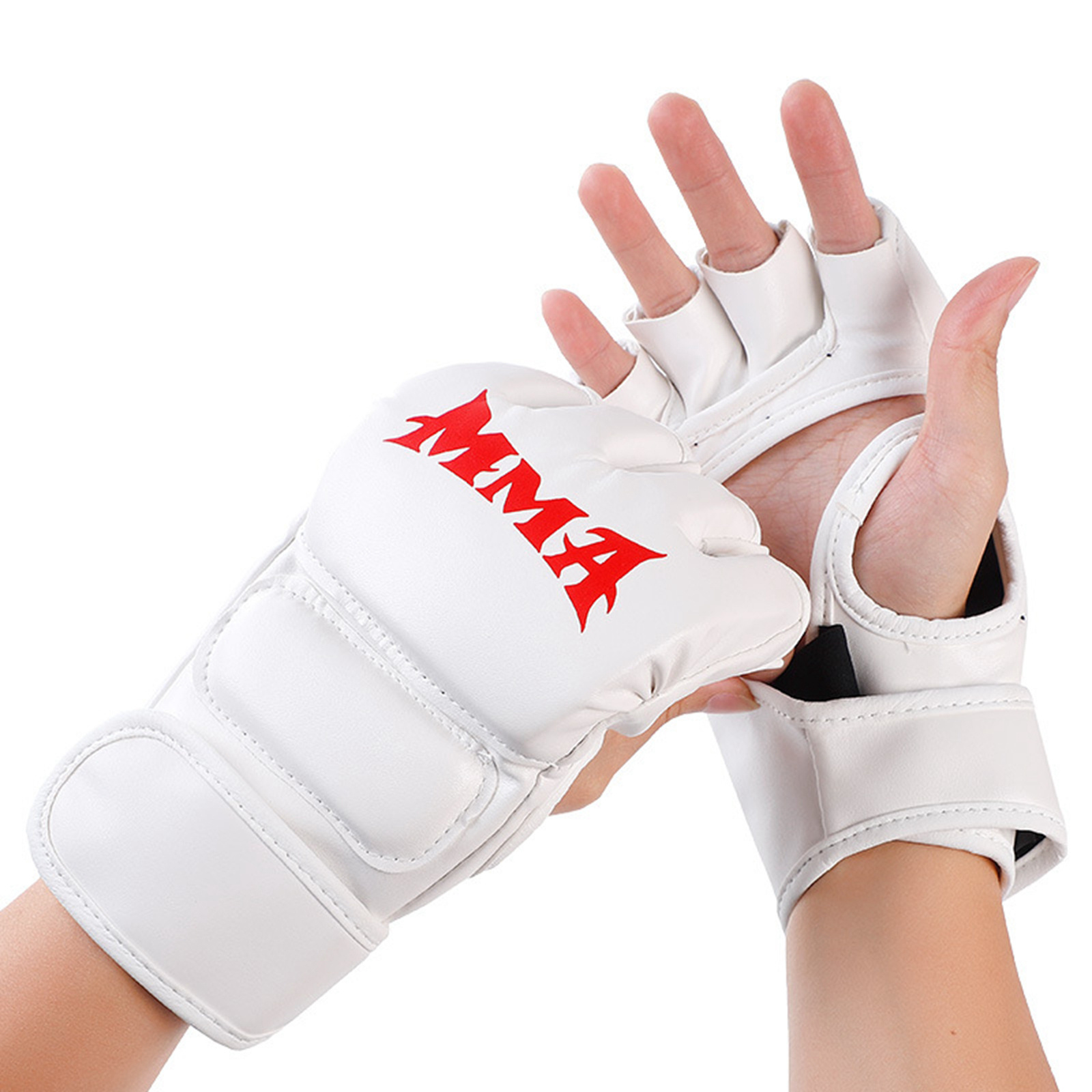 A white mma boxing gloves sold by 100 Spartans