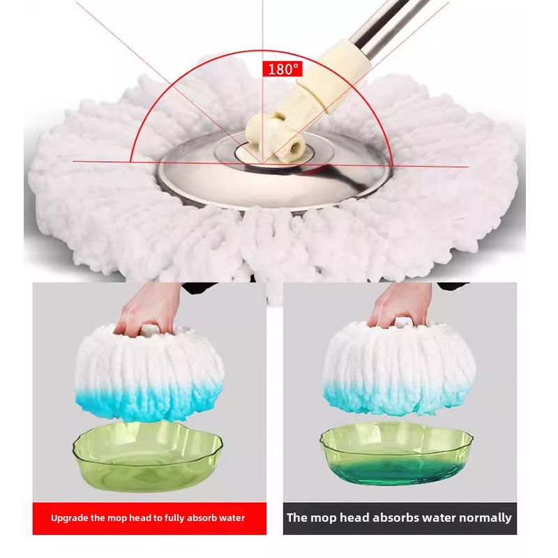 6pcs spin mop and bucket set with 4 microfiber heads manual floor cleaning system no electricity needed easy wringing for living room kitchen bathroom   plastic   operation details 7