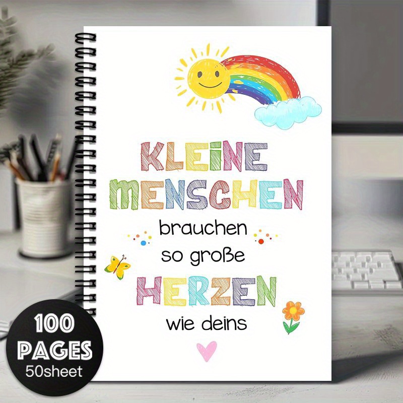 1pc Rainbow Teacher Spiral Notebook, Spanish Teacher Journal, School Office Supplies, Teacher Appreciation Gifts For Women Men, Thank You Teacher Gifts, Daily Planner