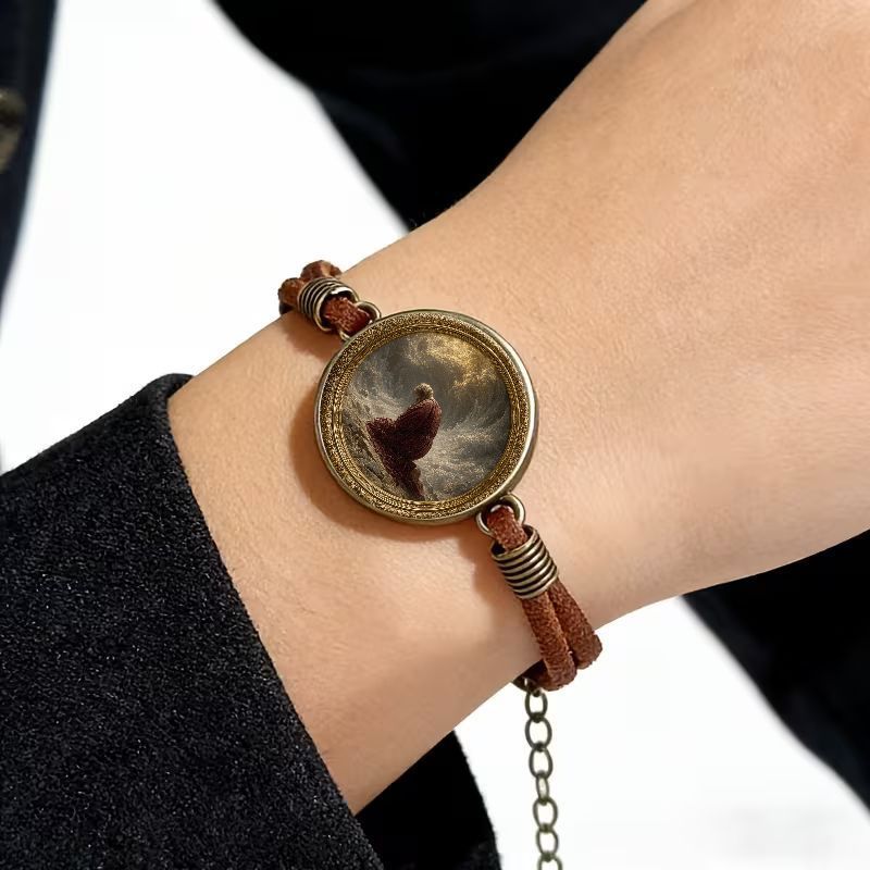 2D Flat Pattern Vintage Bangle Bracelet, Fashion Gift