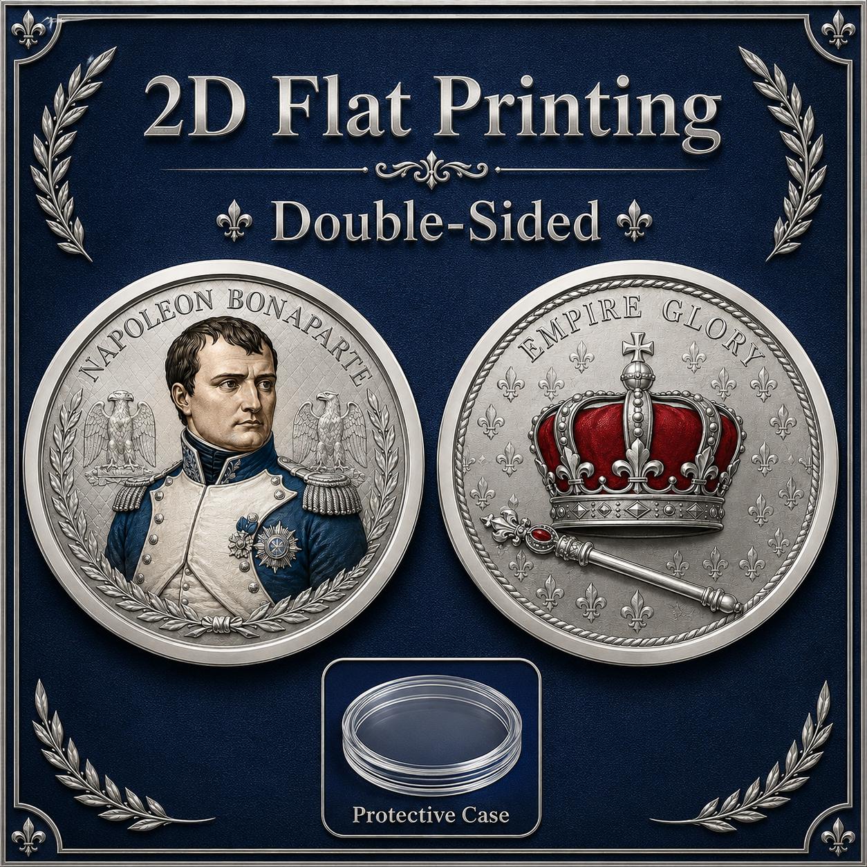 TEMU 1pc Napoleon Coin - Double-sided Napoleon Bonaparte Military Token, Collector' Bookshelf Ornament Suitable For Empire Symbol Fans, Historical