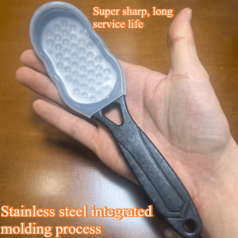 TEMU Lima de pies profesional de acero inoxidable, herramienta de pedicura con protector antisalpicaduras de seguridad, mango ergonómico curvado para