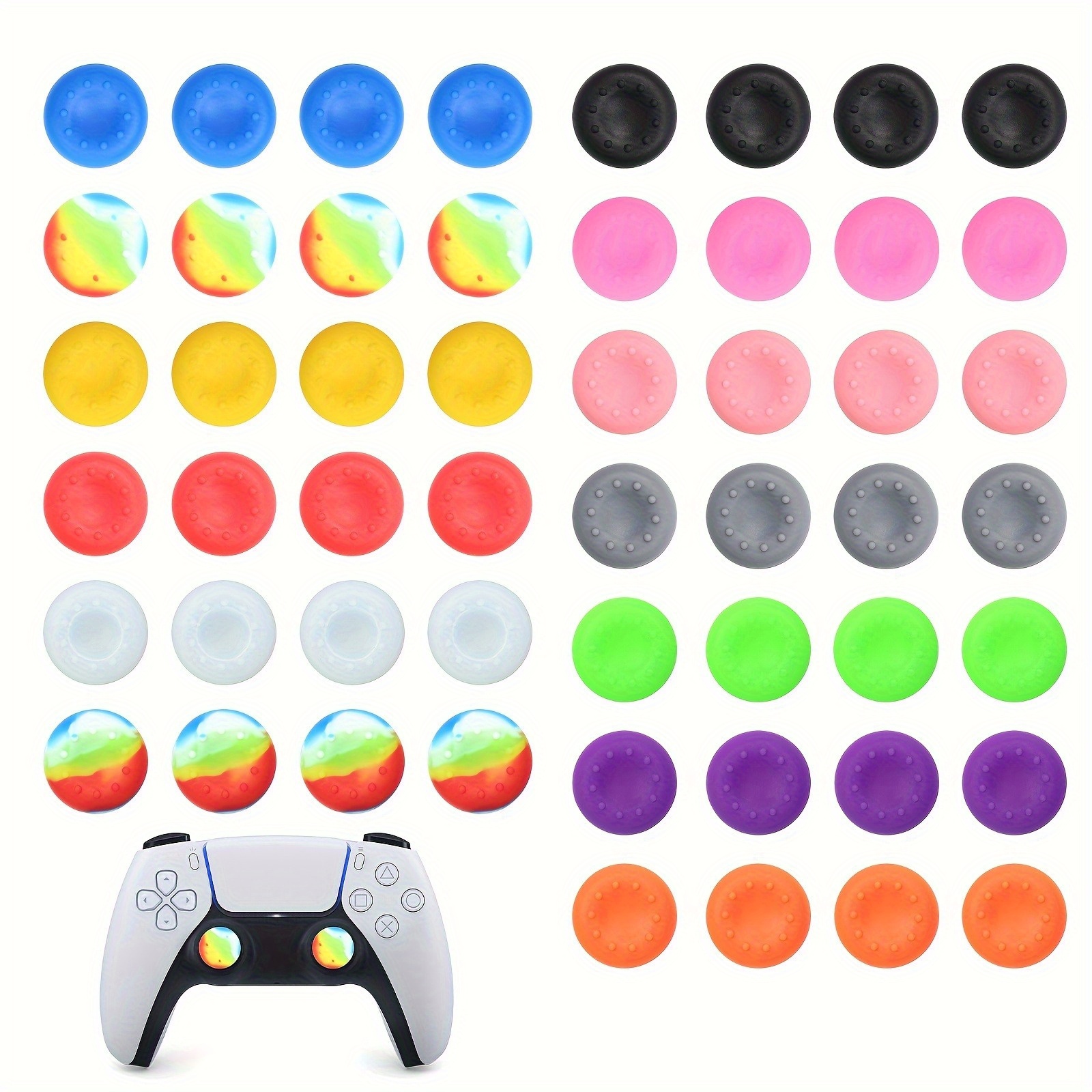 TEMU Lot de 52 poignées de pour PS5/PS4/, embouts de joystick antidérapants - Accessoires de à prise améliorée pour de gaming professionnelles