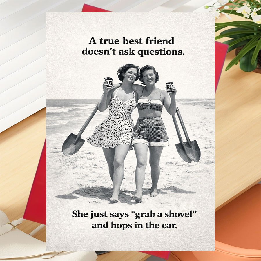 TEMU 1 Friendship Card Along With An Envelope, Designed For Celebrating With Your Female During Beach Trips