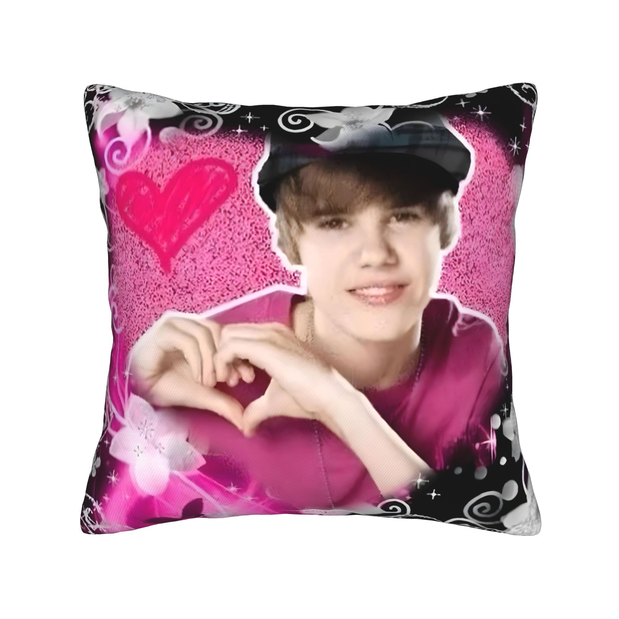 TEMU Housse de coussin unique imprimée sur un côté | Polyester, style contemporain, fermeture éclair, lavable en machine pour salon