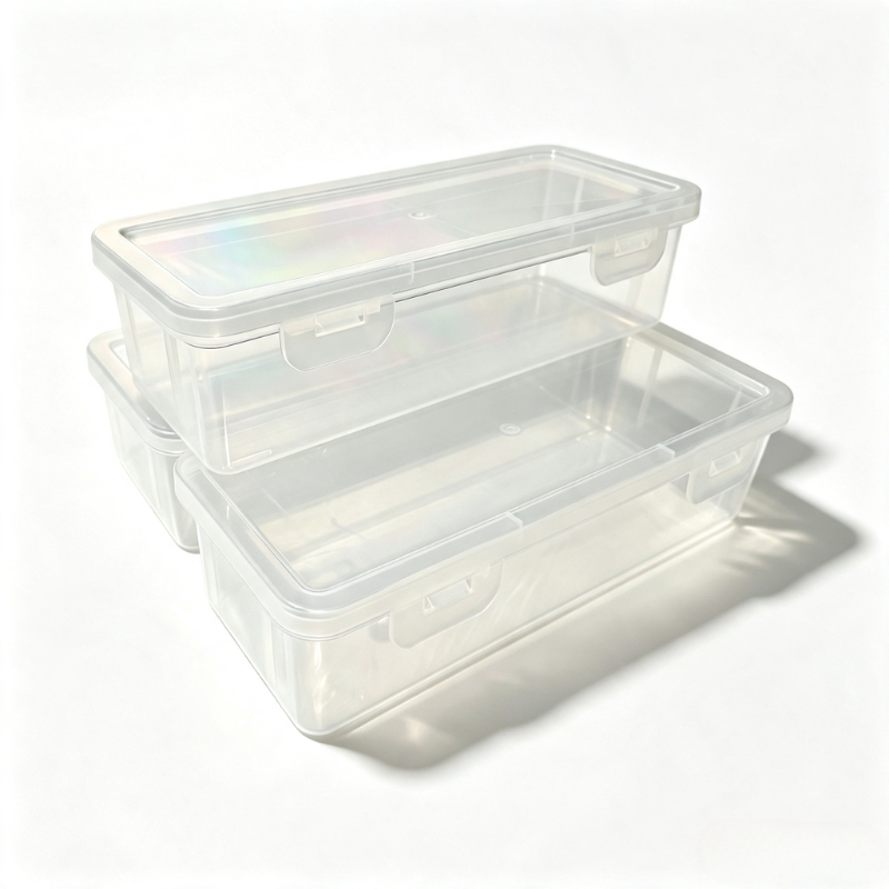 TEMU Juego de 6 piezas de cajas de almacenamiento transparentes gruesas de primera calidad - 3 cajas + 3 tapas, diseño de con cierre a presión,