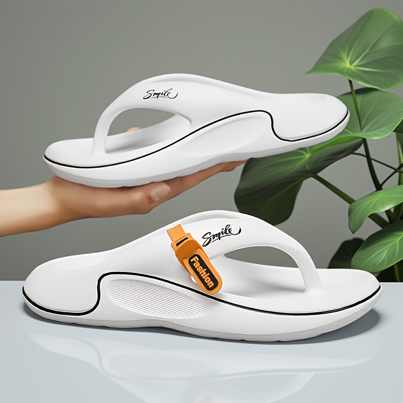 mens stylish comfortable non slip thick sole flip flops durable eva material fashionable summer slides for casual wear and outdoor activities Product details 2