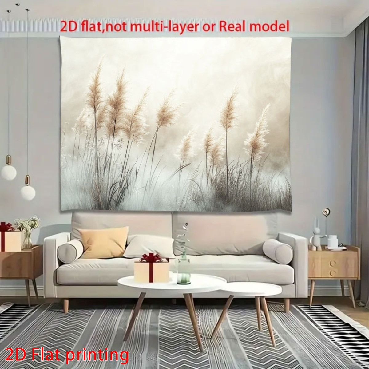 TEMU 2d Flat, 2d Flat - 2d Flat Printed 1pc Field With Tall Grass In Print On Fabric Super Large Size Backdrop Photography Wall Perfect For Party