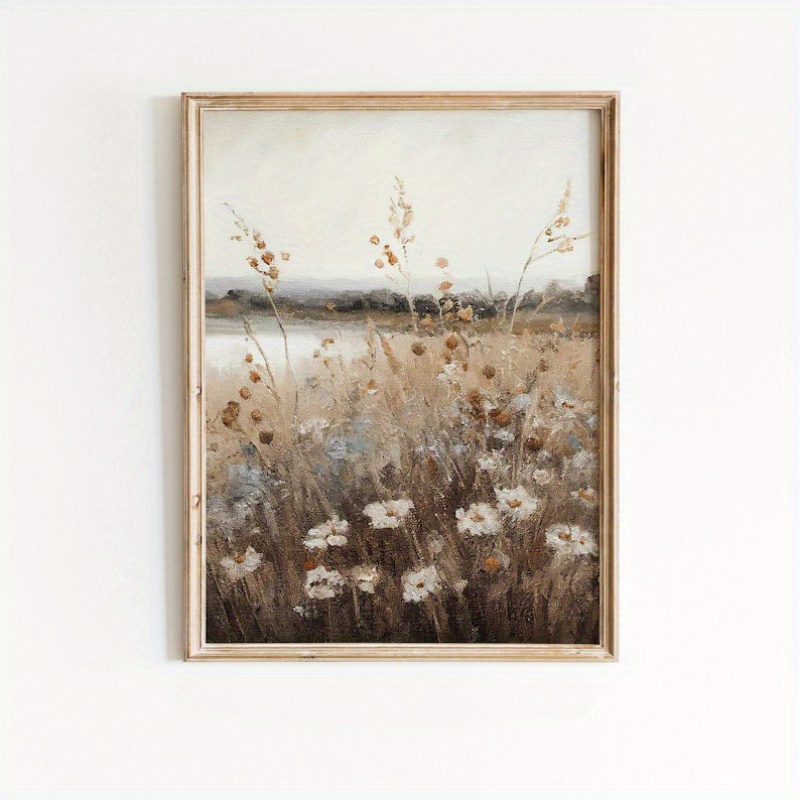 

Print Painting Hailurey Field Landscape Oil Painting Print, Vintage Country Field Art Wall Decor, Textile Material Canvas