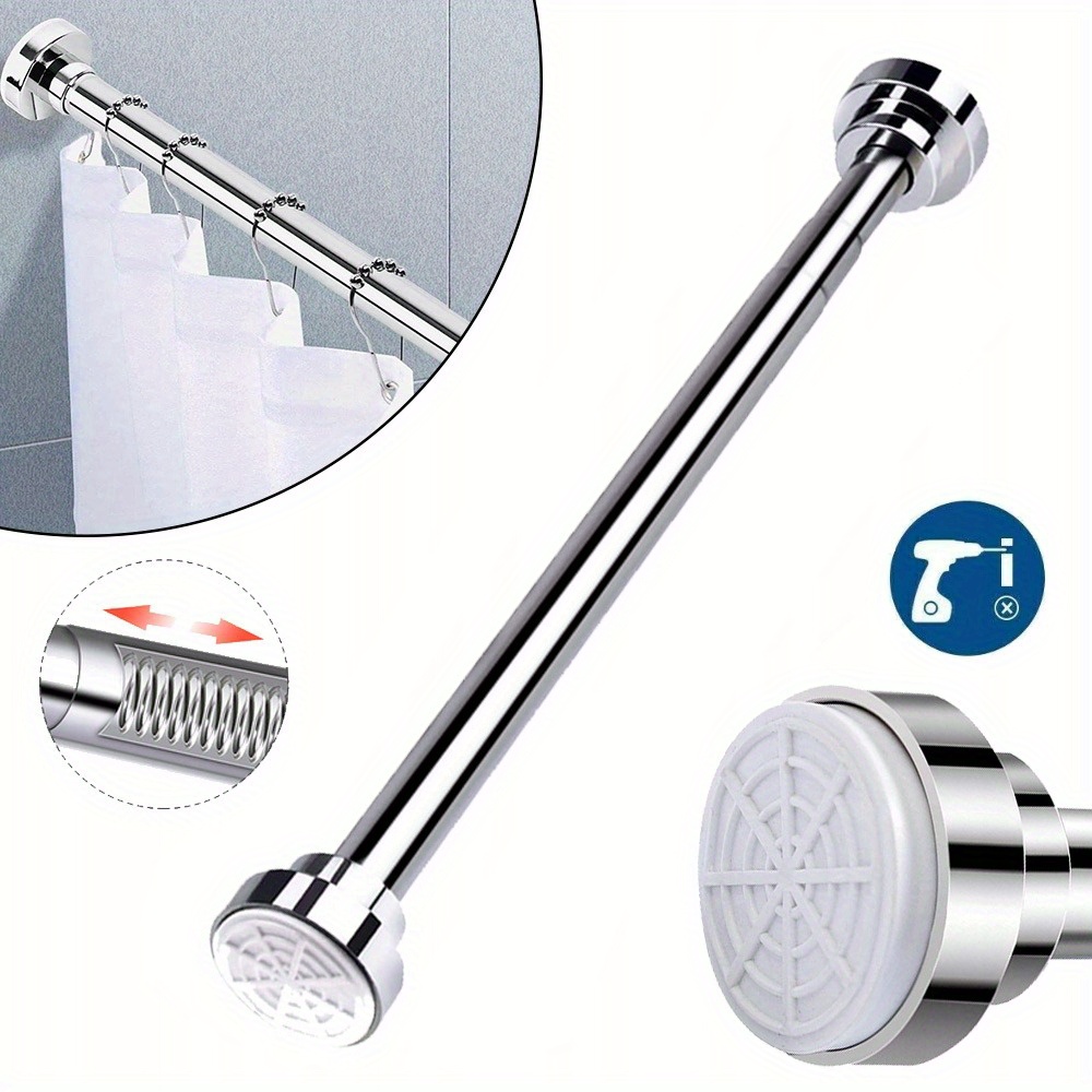 Telescopic Pole 105-170cm, Extendable Pole In Stainless Steel Versatile Use Without Drilling And Screws, Clam