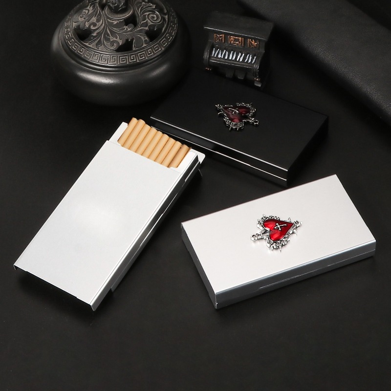 luxury cigarette case Brown Leather Alloy Style Prometheus Leather Cigar Cases In