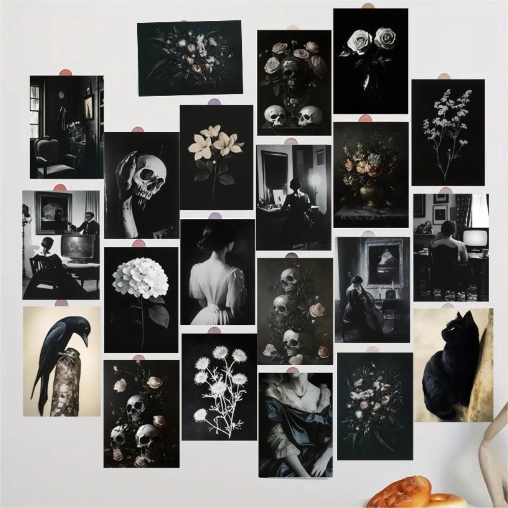 TEMU Set Of 20 Postcards Featuring Black And, Perfect For Decoration, Gifts, Or Mailing