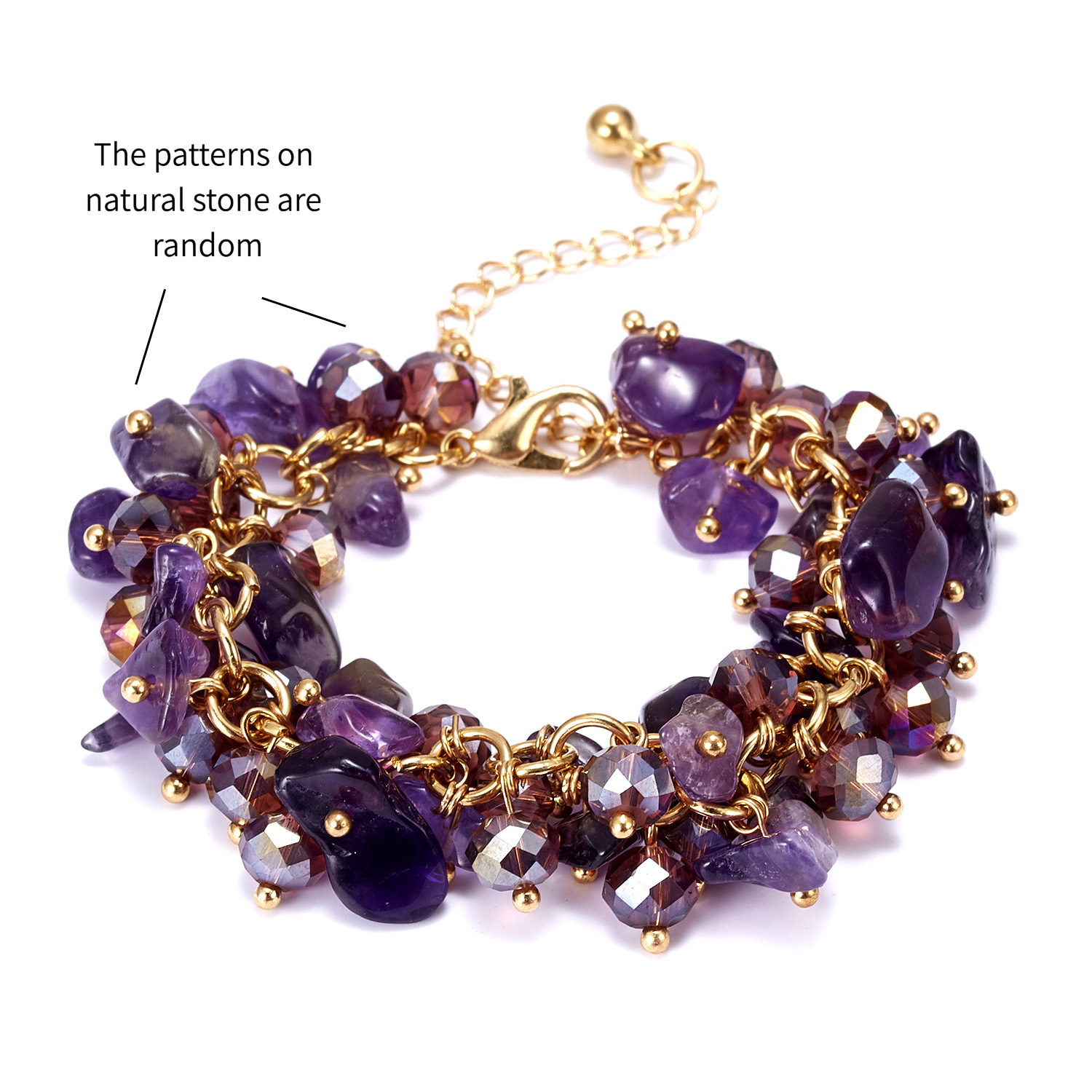 TEMU A Unique And Stylish New Tassel Gravel Teardrop Bracelet, A Creative Unisex Natural Stone Bracelet For Women's Accessories