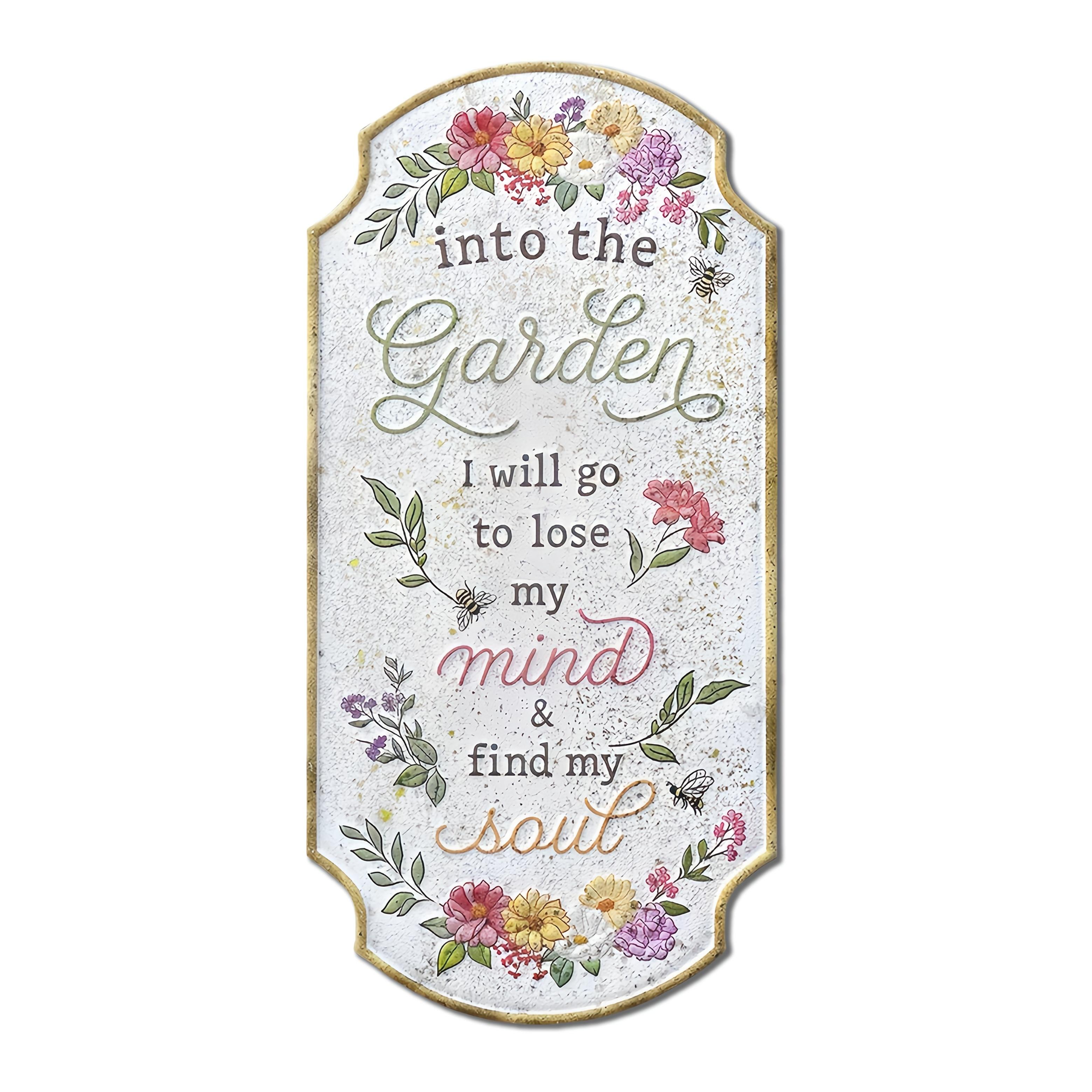 E-shop 【2D Flat】 [2D Flat] Wandbehang | Rustikales Holz Dekoschild mit "Enter The Garden" Design, Ideal für - und Gartendekoration, Mehrzweck