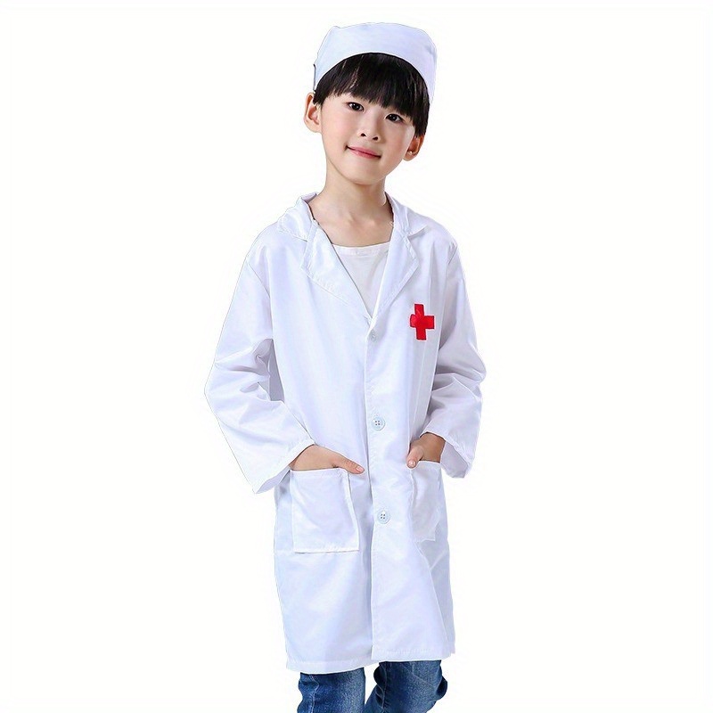 TEMU Doctor Costumes For Kids, Doctor And Nurse Role - Playing Uniforms, Role - Playing Kit Sets With Stethoscopes, Lab Gowns, Gifts For Boys And