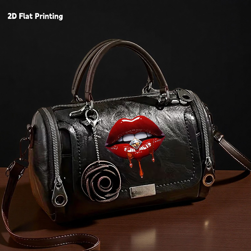 TEMU 1 pz Borsa retr簷, borsa a tracolla da donna con stampa rosse che piovono, borsa a spalla per il tragitto giornaliero e i viaggi