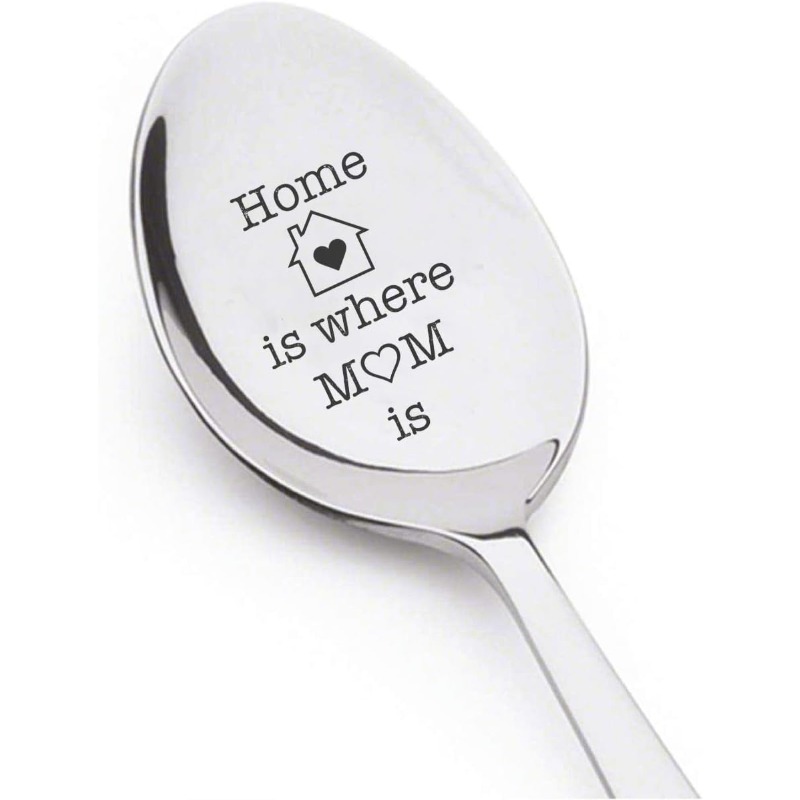 TEMU 1pc Where Mom Is Engraved Spoon Mother's Day Gift For Mom Funny Spoons Housewarming Gifts Unique Spoon Gift Ideas