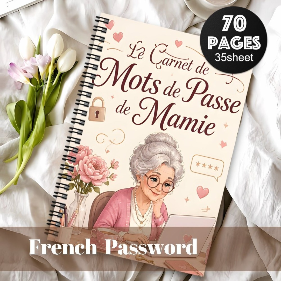TEMU Carnet de papeterie, 1pc Format A5 Amusant Journal à spirale Code français, pour Internet et ordinateur, Livre de notes, Enregistrement de sites