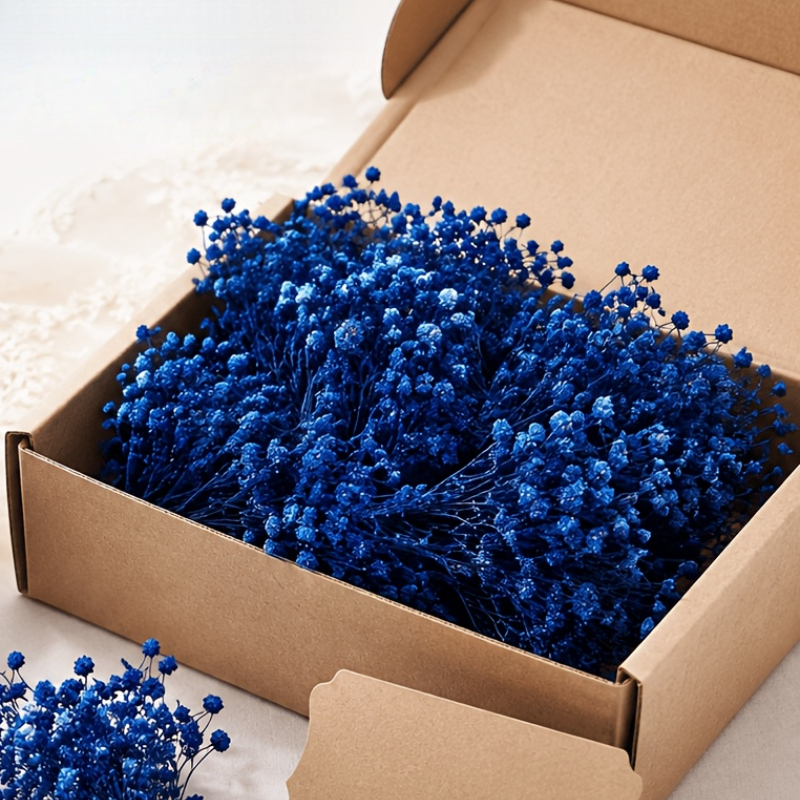 TEMU 55-stem Vivid Royal Blue Autumn/winter Gypsophila Bouquet - Artificial Flowers, High-end Realistic Touch Gypsophila. Suitable For Home Decor,