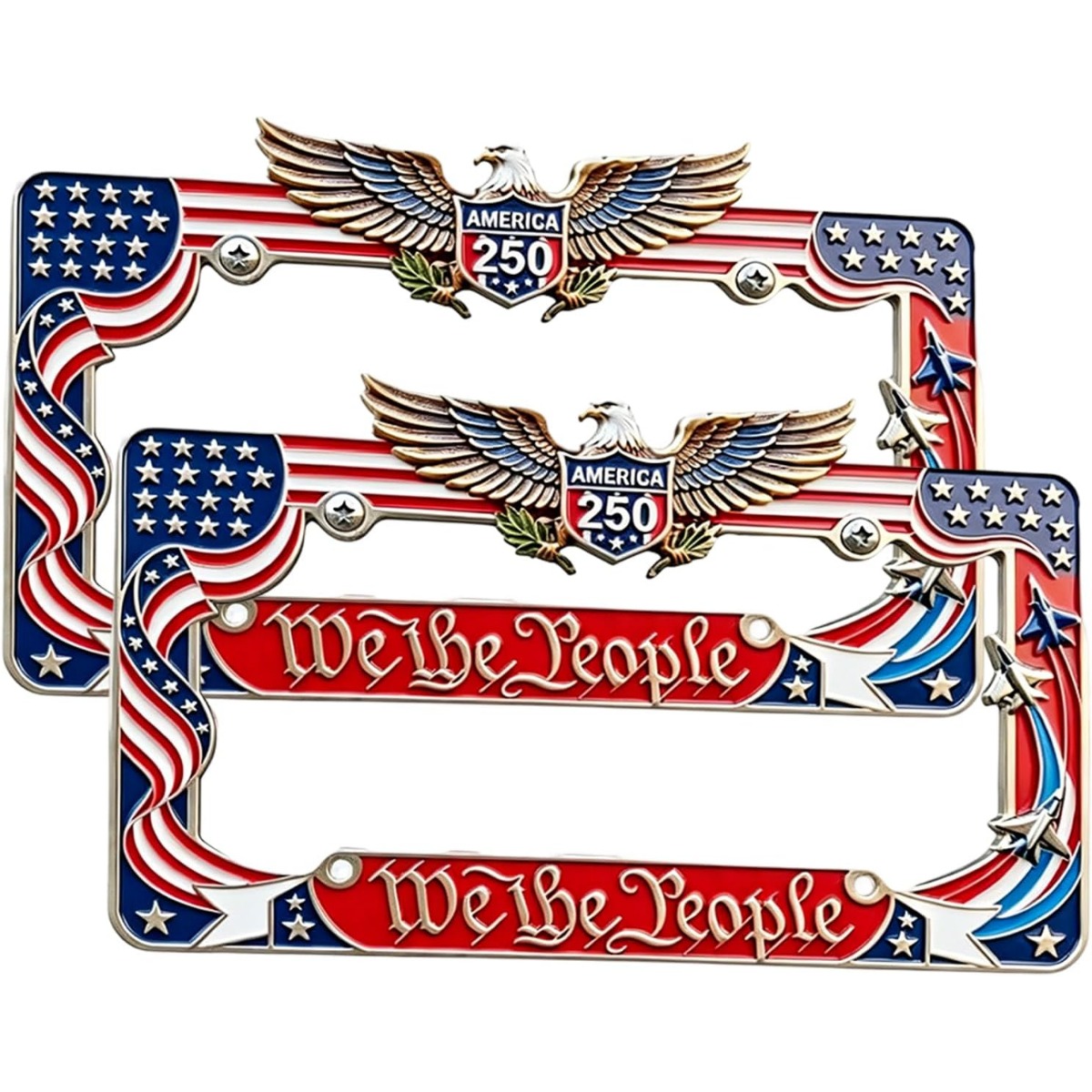 TEMU 2pcs 250-year License Plate Frame / 250th Anniversary Commemorative License Plate Frame, 1776–2026 Usa Patriotic Commemorative License Plate