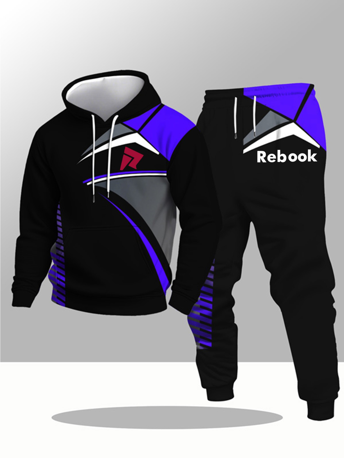 Men's Fashion Casual Hooded Sweatshirt Set, Trendy Brand Letter Print Personality Autumn Style Men's Leisure Wear