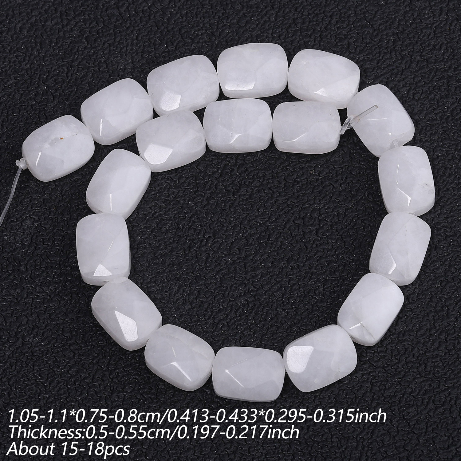 TEMU Perline sfaccettate rettangolari in calcedonio naturale 8X11Mm, adatte per di gioielli, collane , braccialetti, ciondoli aggiuntivi, regali per