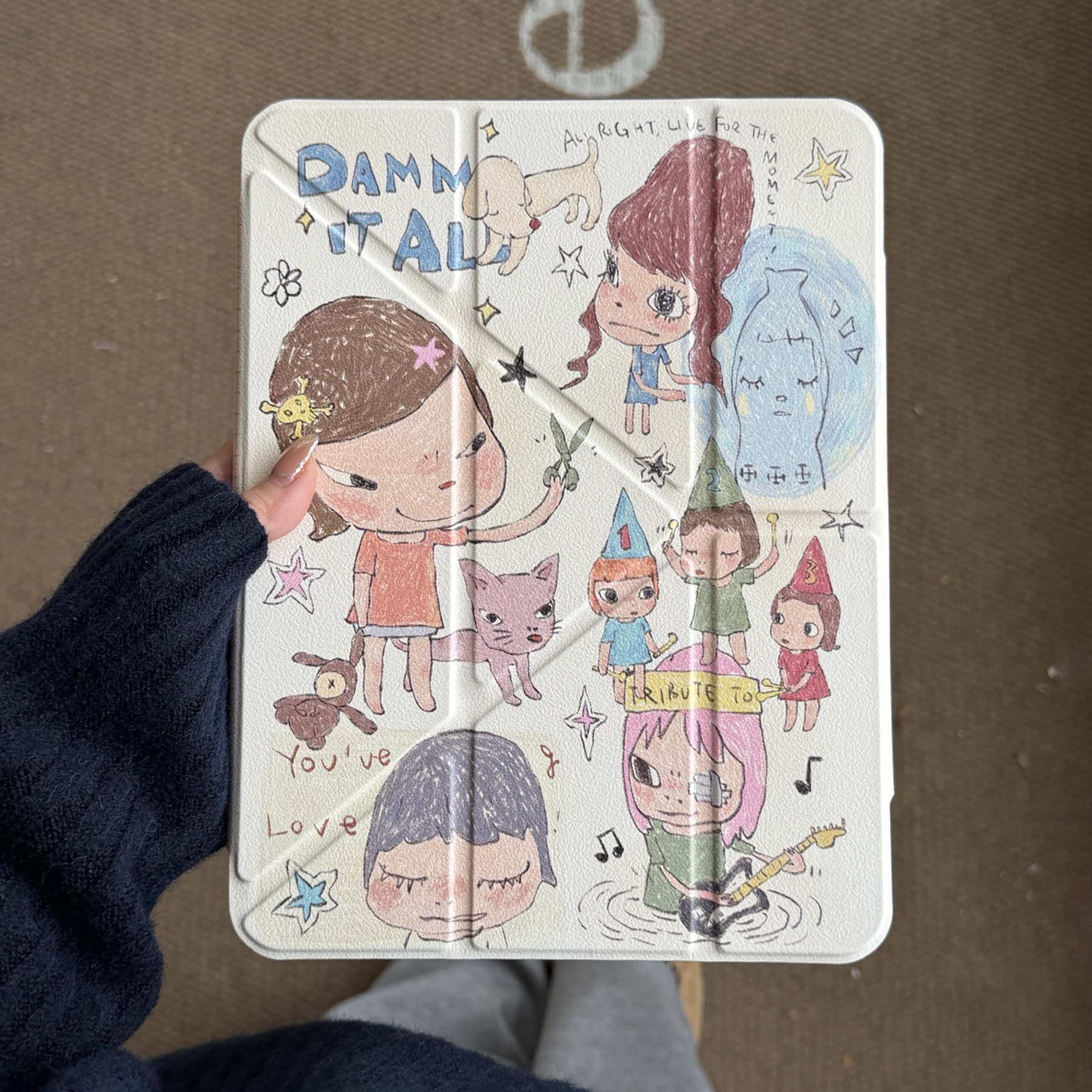 TEMU Cartoon Naomichi Cute Tablet Case Suitable For Ipad 11th Generation Tablet Cover Pro 2025 New Cute 10th Generation Air 7/6 With Pen Slot