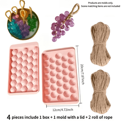 4lü set - yuvarlak top plastik sabun kalıbı seti, (mavi, seçenekli) 1 adet kutu ve 1 adet kapak kalıbı ve 2 rulo i̇p dahil, sabun yapım malzemeleri, sabun kalıpları, başlangıç seviyesi sabun yapım seti, sabun eklem kalıpları, sabun yapım seti, mini sabun kalıpları