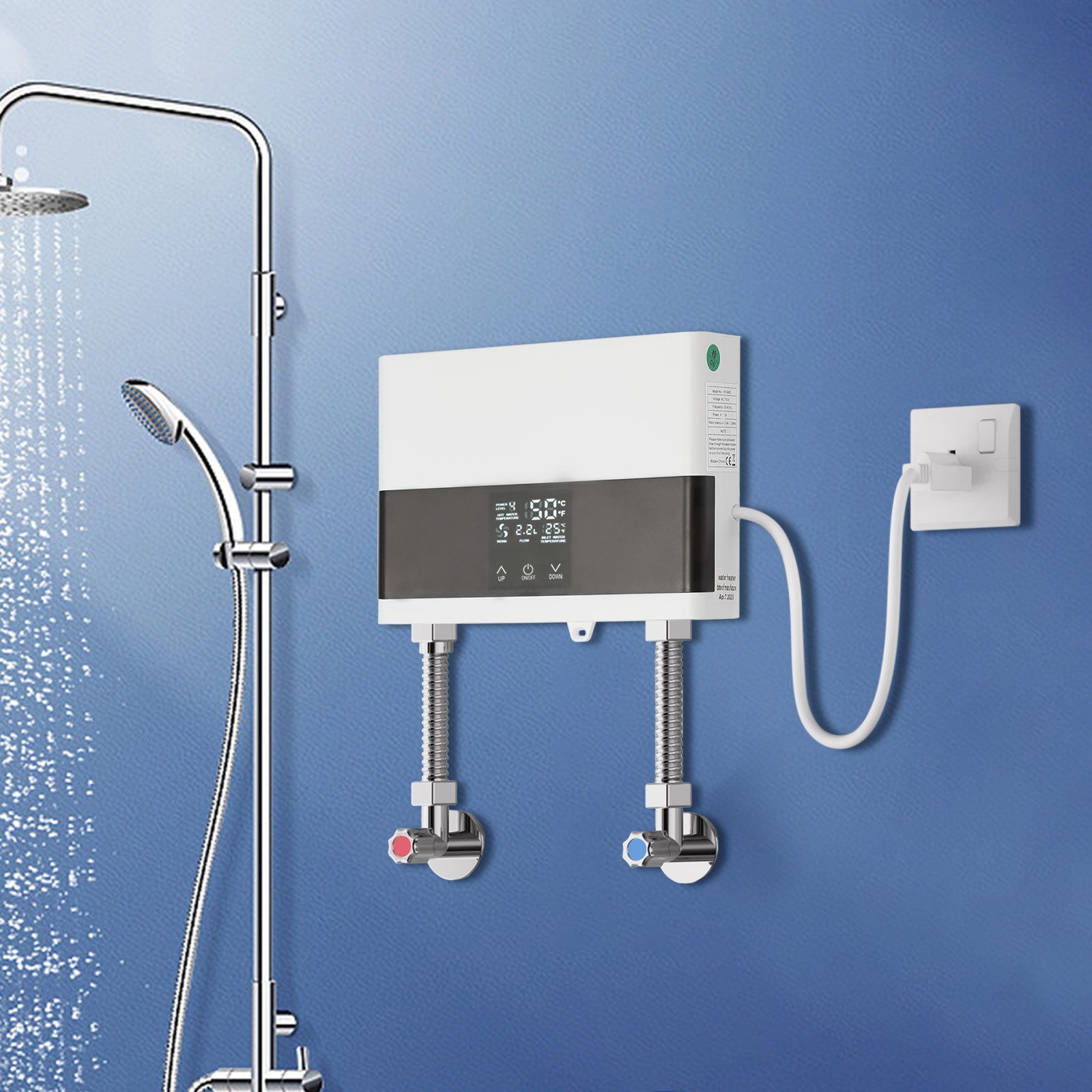 3000w Mini Electric Tankless Instant Hot Water Heater Whole House