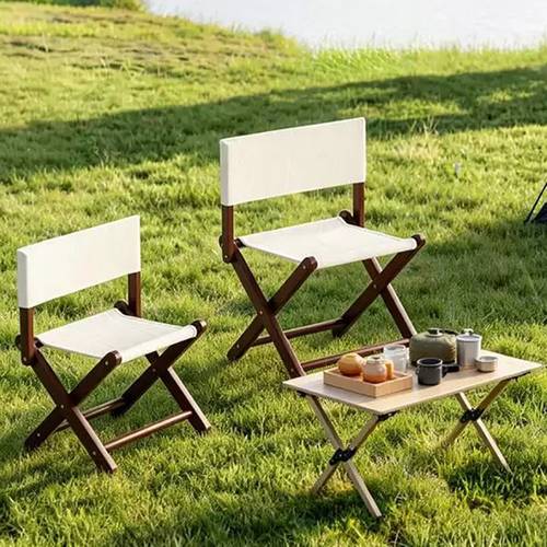 chaise de réalisateur pliante en bambou de qualité meuble, style de luxe , avec une renforcée à haute de charge, et assise en toile épaisse, portable et pliable pour un rangement facile, une chaise de loisirs multi-scènes pour balcons