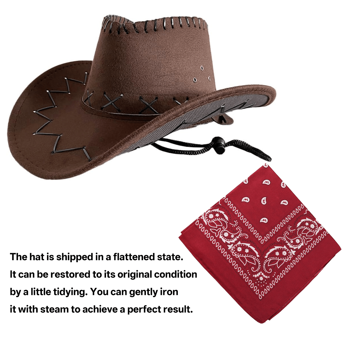 TEMU 2pcs Western Cowboy Hats, Wide Brim Denim Hats, Classic Party Cowboy Hats, Unisex, Suitable For Daily Wear, Outdoor Travel, Party Attire