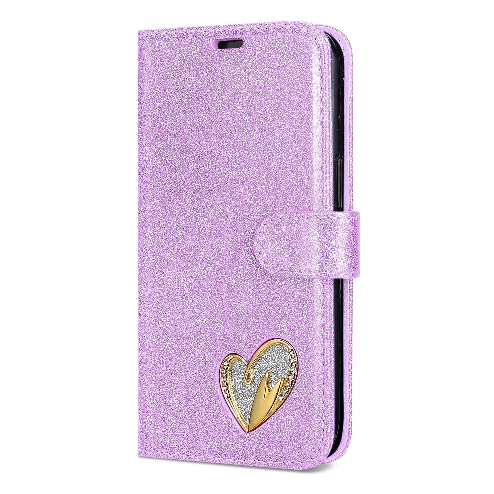 TEMU Phone Case: P22 Heart-shaped Cut-out Glitter Design, Elegant, Creative, And Stylish Synthetic Leather Phone Case. In 4 Colors: Rose