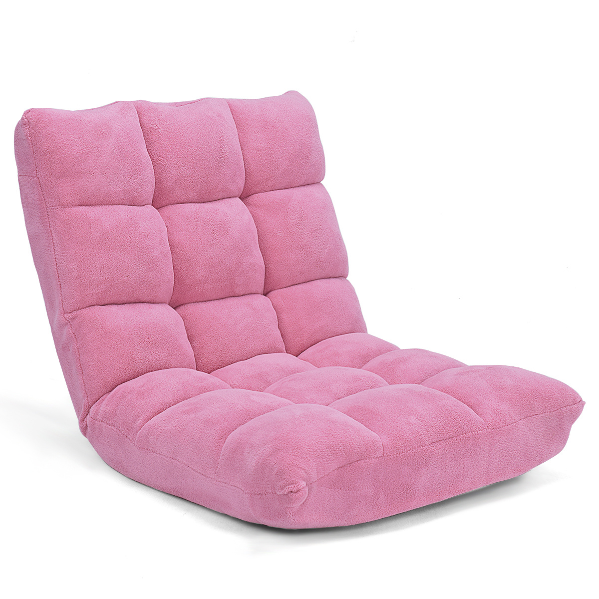 TEMU TANGKULA Fauteuil de Sol avec , Fauteuil de Jeu en Velours avec Réglable en 14 Positions, Rembourrage Épais en Mousse, Chaise Longue Confortable