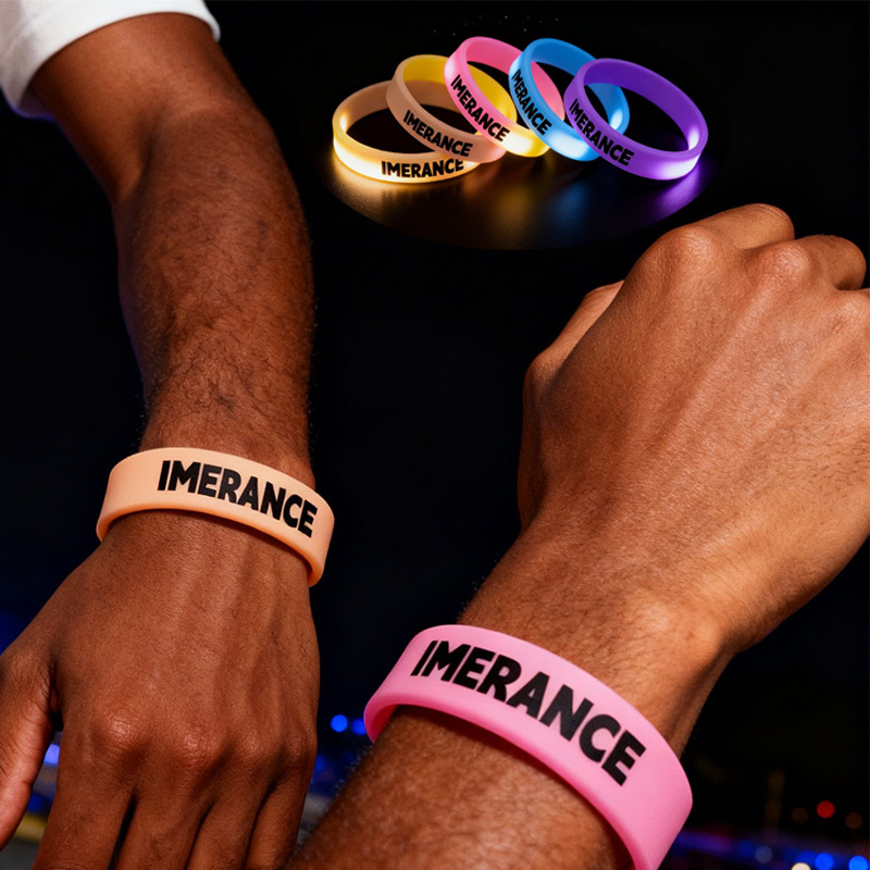 75pc Glow-in-the-Dark Silicone Wristbands, Customisable