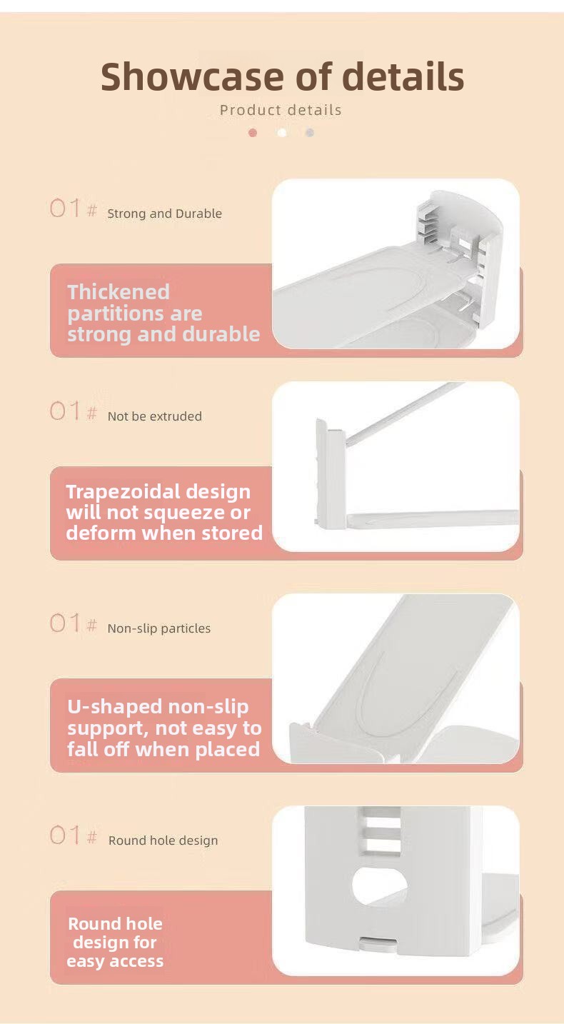 加厚双层可调节鞋托架子家用入户鞋柜收纳神器宿舍折叠式置物鞋架 商品详情 7